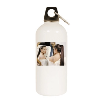 Angelina Jolie White Water Bottle With Carabiner