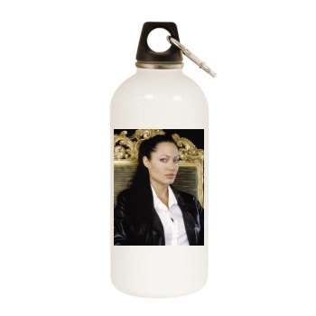 Angelina Jolie White Water Bottle With Carabiner