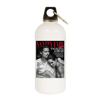 Angelina Jolie White Water Bottle With Carabiner