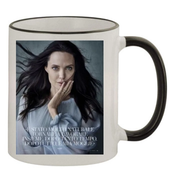 Angelina Jolie 11oz Colored Rim & Handle Mug