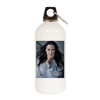 Angelina Jolie White Water Bottle With Carabiner