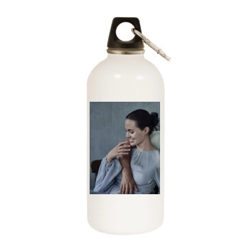 Angelina Jolie White Water Bottle With Carabiner