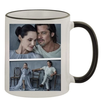 Angelina Jolie 11oz Colored Rim & Handle Mug