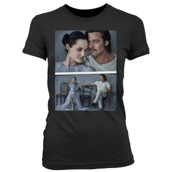 Angelina Jolie Women's Junior Cut Crewneck T-Shirt