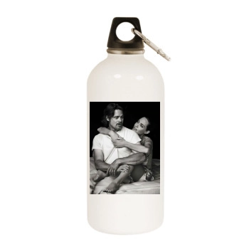 Angelina Jolie White Water Bottle With Carabiner