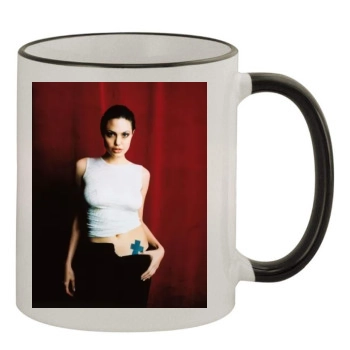 Angelina Jolie 11oz Colored Rim & Handle Mug