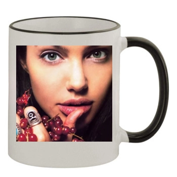 Angelina Jolie 11oz Colored Rim & Handle Mug