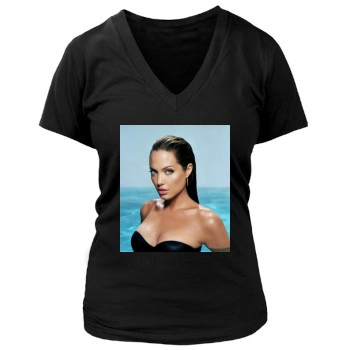 Angelina Jolie Women's Deep V-Neck TShirt