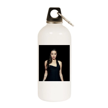 Angelina Jolie White Water Bottle With Carabiner