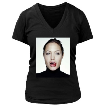 Angelina Jolie Women's Deep V-Neck TShirt