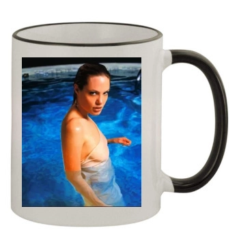 Angelina Jolie 11oz Colored Rim & Handle Mug