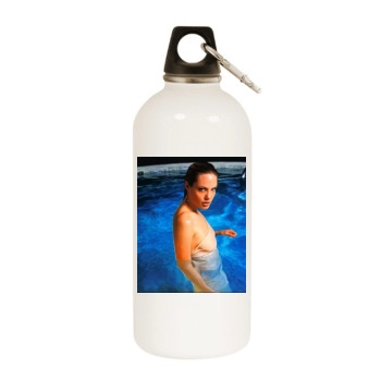 Angelina Jolie White Water Bottle With Carabiner