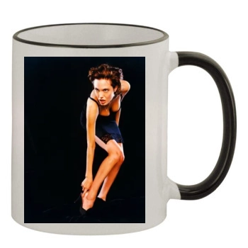 Angelina Jolie 11oz Colored Rim & Handle Mug