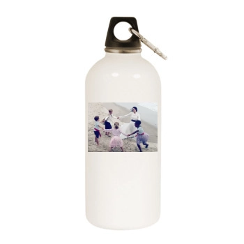 Angelina Jolie White Water Bottle With Carabiner