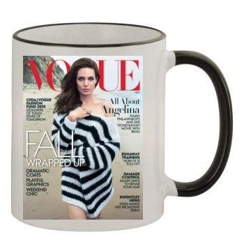 Angelina Jolie 11oz Colored Rim & Handle Mug