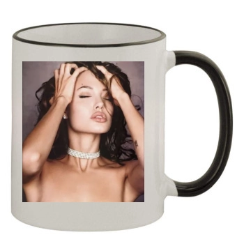 Angelina Jolie 11oz Colored Rim & Handle Mug