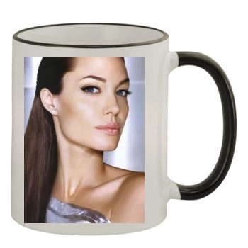 Angelina Jolie 11oz Colored Rim & Handle Mug