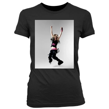 Avril Lavigne Women's Junior Cut Crewneck T-Shirt