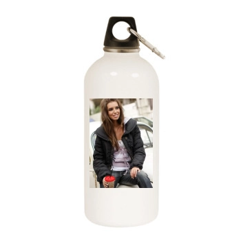 Barbara Herrera White Water Bottle With Carabiner