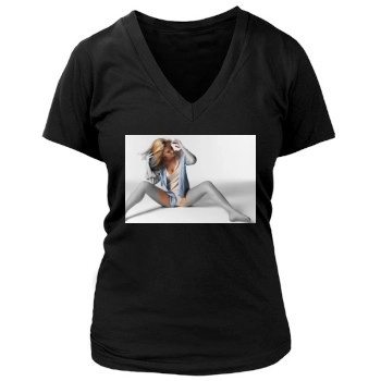 Bar Refaeli Women's Deep V-Neck TShirt