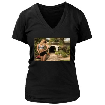 Bar Refaeli Women's Deep V-Neck TShirt