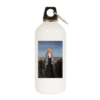 Beth Behrs White Water Bottle With Carabiner