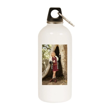 Beth Behrs White Water Bottle With Carabiner