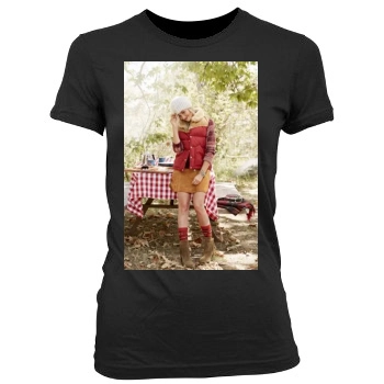 Beth Behrs Women's Junior Cut Crewneck T-Shirt