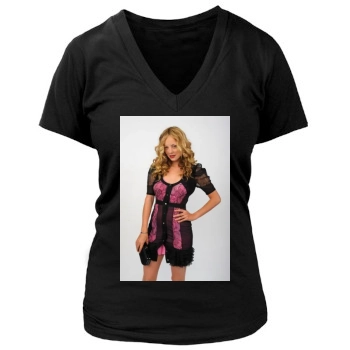 Bijou Phillips Women's Deep V-Neck TShirt