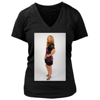 Bijou Phillips Women's Deep V-Neck TShirt