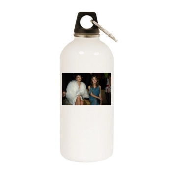 Linda Evangelista White Water Bottle With Carabiner
