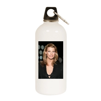 Linda Evangelista White Water Bottle With Carabiner