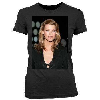 Linda Evangelista Women's Junior Cut Crewneck T-Shirt