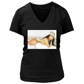 Blu Cantrell Women's Deep V-Neck TShirt