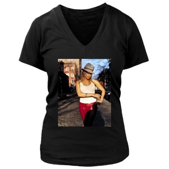 Blu Cantrell Women's Deep V-Neck TShirt