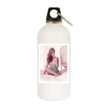 Barbara Palvin White Water Bottle With Carabiner