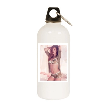 Barbara Palvin White Water Bottle With Carabiner