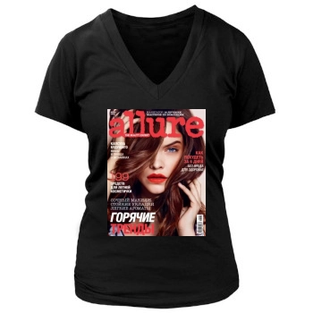 Barbara Palvin Women's Deep V-Neck TShirt