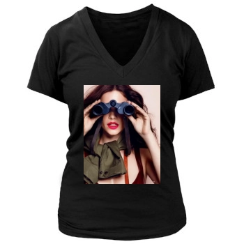 Barbara Palvin Women's Deep V-Neck TShirt