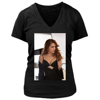 Barbara Palvin Women's Deep V-Neck TShirt