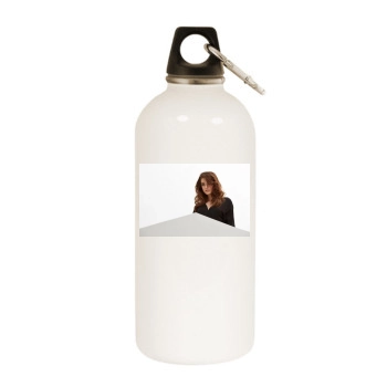 Barbara Palvin White Water Bottle With Carabiner