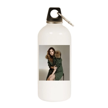 Barbara Palvin White Water Bottle With Carabiner