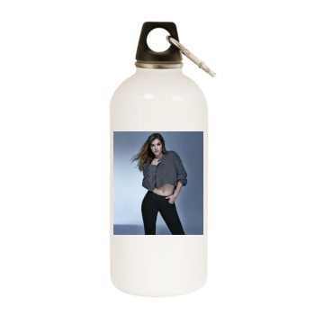 Barbara Palvin White Water Bottle With Carabiner