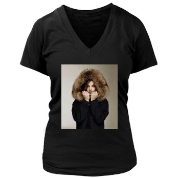 Barbara Palvin Women's Deep V-Neck TShirt