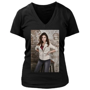 Barbara Palvin Women's Deep V-Neck TShirt