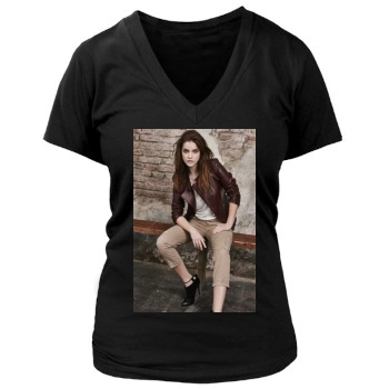 Barbara Palvin Women's Deep V-Neck TShirt