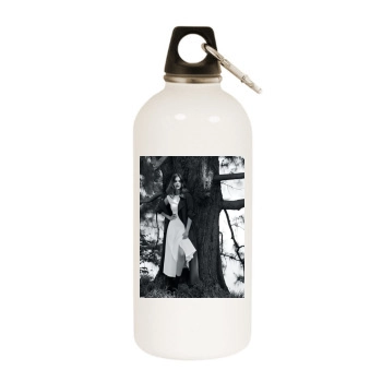 Barbara Palvin White Water Bottle With Carabiner