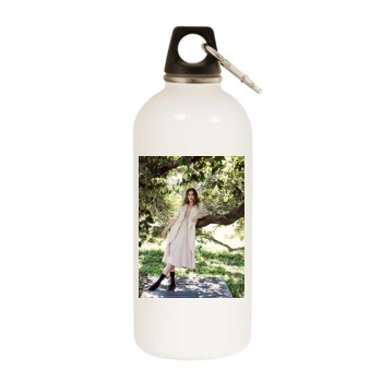 Barbara Palvin White Water Bottle With Carabiner