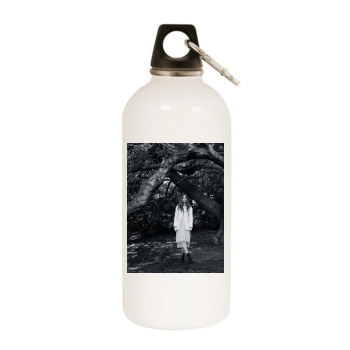 Barbara Palvin White Water Bottle With Carabiner