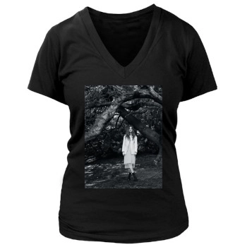 Barbara Palvin Women's Deep V-Neck TShirt